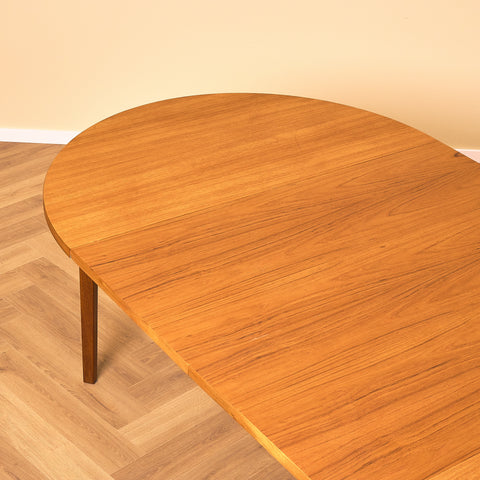 Swedish round dining table in teak