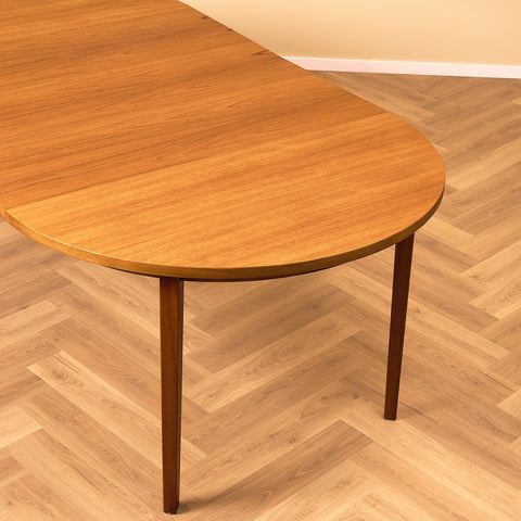 Swedish round dining table in teak