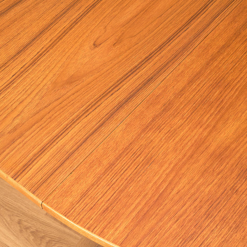 Swedish round dining table in teak by B. Fridhagen for Bodafors