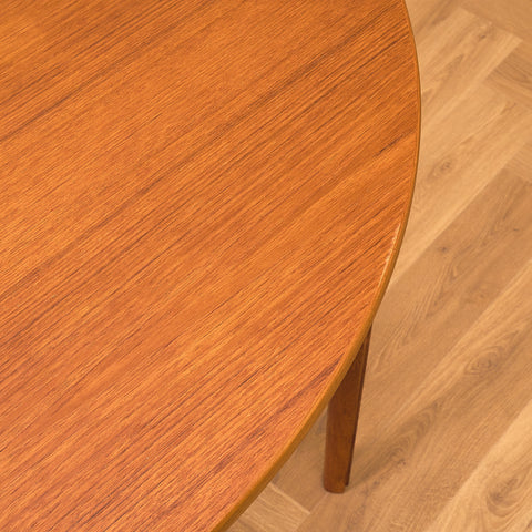 Swedish round dining table in teak by B. Fridhagen for Bodafors