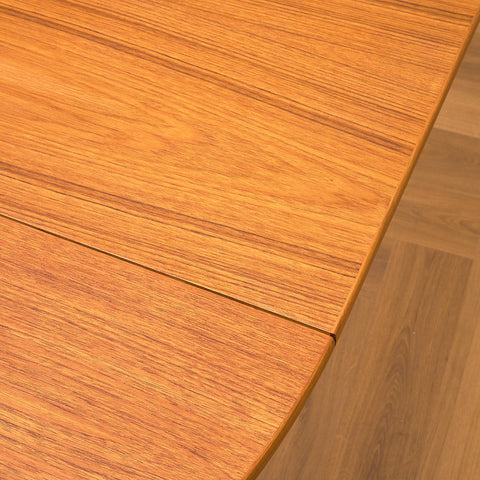 Swedish round dining table in teak by B. Fridhagen for Bodafors