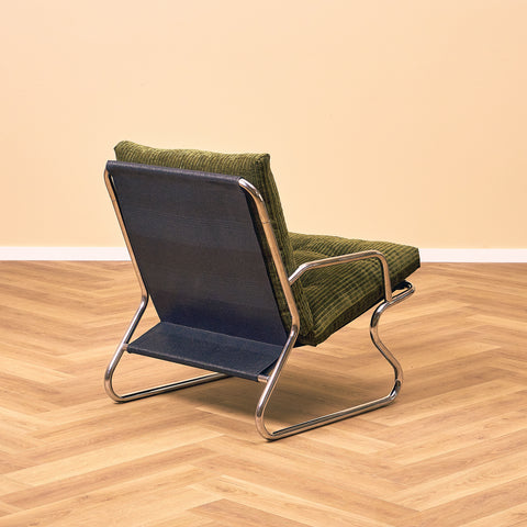 Mid-century armchair in chrome by Peter Hoyte
