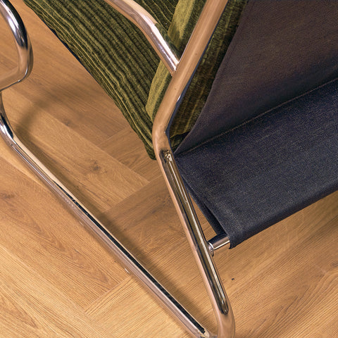 Mid-century armchair in chrome by Peter Hoyte