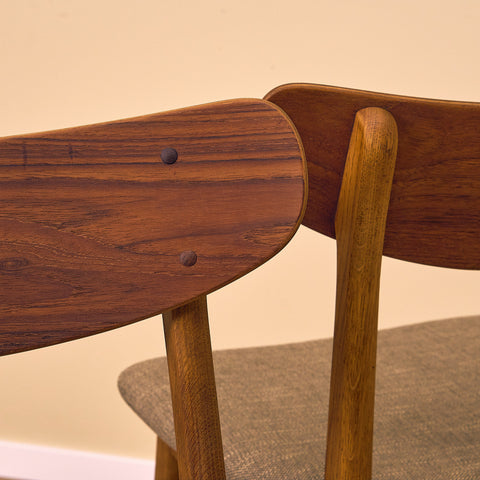 Danish dining chairs in teak & oak by Farstrup