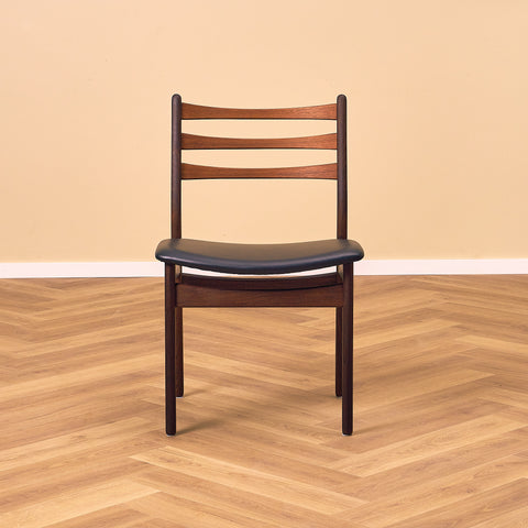 Danish set of 4 dining chairs in teak and walnut