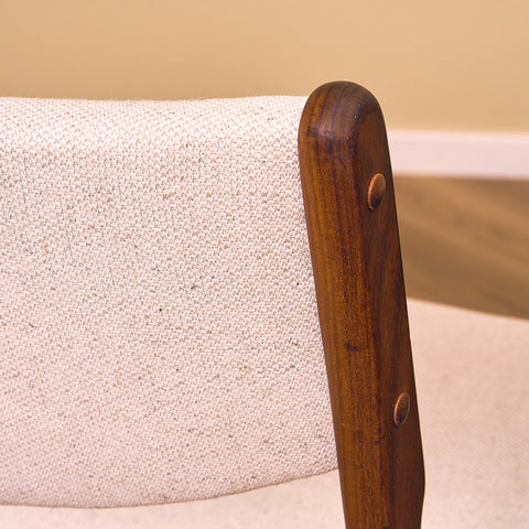 Danish set of 5 dining chairs in solid walnut by Erik Buch