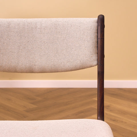 Danish set of 5 dining chairs in solid walnut by Erik Buch