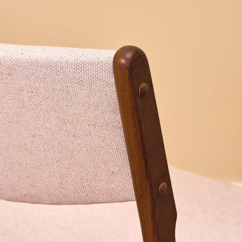 Danish set of 5 dining chairs in solid walnut by Erik Buch