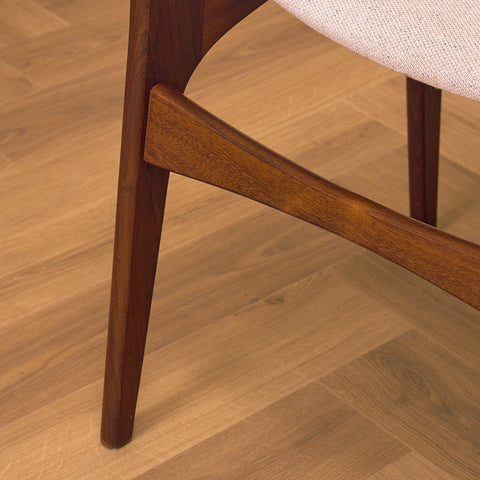 Danish set of 5 dining chairs in solid walnut by Erik Buch