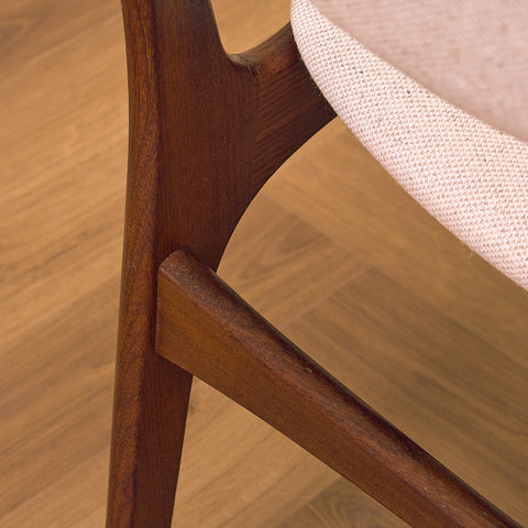 Danish set of 5 dining chairs in solid walnut by Erik Buch