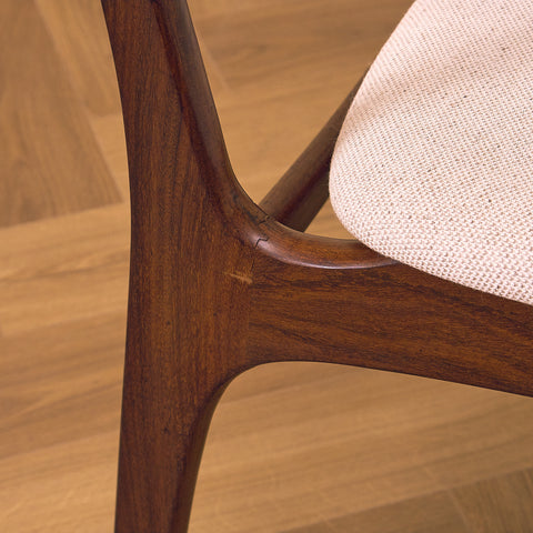 Danish set of 5 dining chairs in solid walnut by Erik Buch