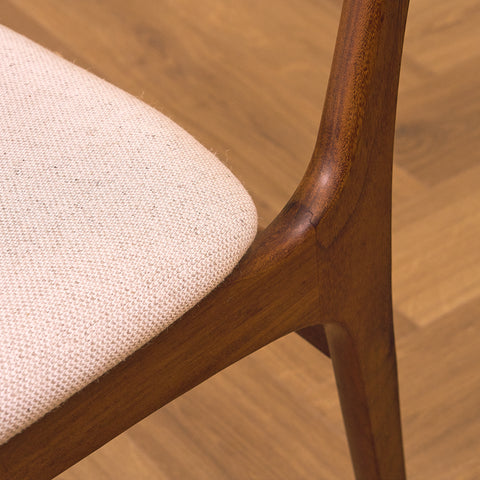 Danish set of 5 dining chairs in solid walnut by Erik Buch