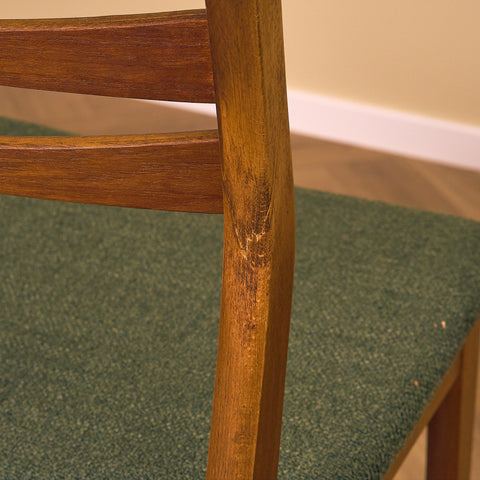 Danish set of 6 dining chairs in teak and beech by SAX