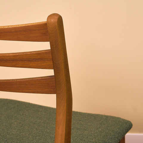 Danish set of 6 dining chairs in teak and beech by SAX