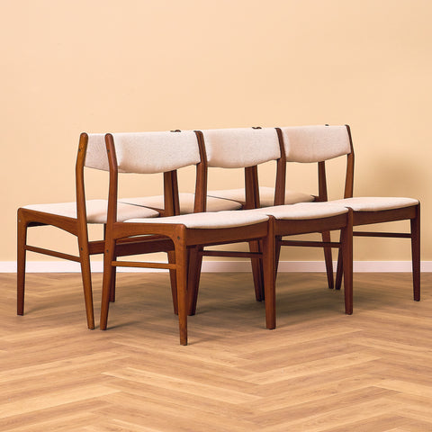 Danish dining chairs in solid teak by N&K Bungaard Rasmussen for Thorsøe Møbelfabrik