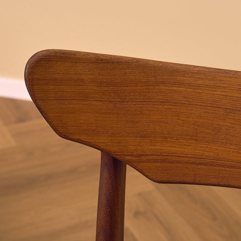 Danish set of 4 dining chairs in walnut and teak by Schiønning & Elgaard