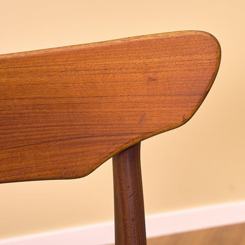 Danish set of 4 dining chairs in walnut and teak by Schiønning & Elgaard