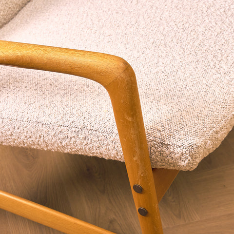 Swedish armchair in solid beech wood by Alf Svensson for Bra Bohag, model "Contour"