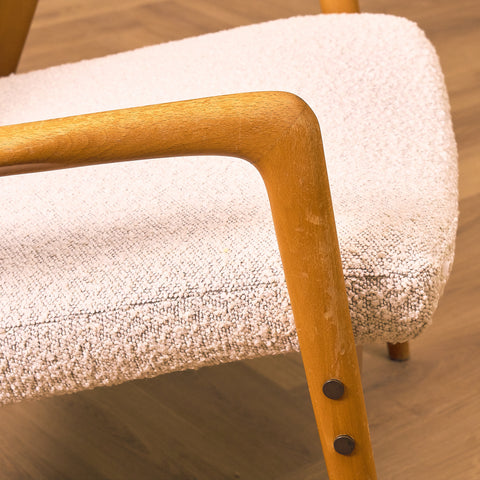 Swedish armchair in solid beech wood by Alf Svensson for Bra Bohag, model "Contour"