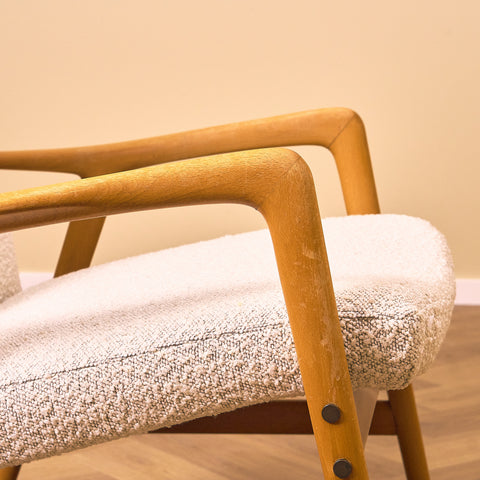 Swedish armchair in solid beech wood by Alf Svensson for Bra Bohag, model "Contour"