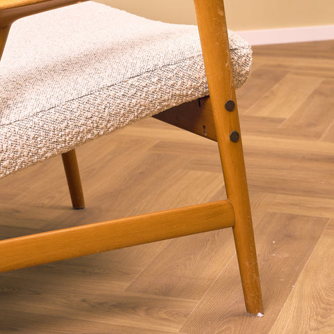 Swedish armchair in solid beech wood by Alf Svensson for Bra Bohag, model "Contour"