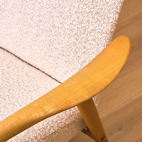 Swedish armchair in solid beech wood by Alf Svensson for Bra Bohag, model "Contour"