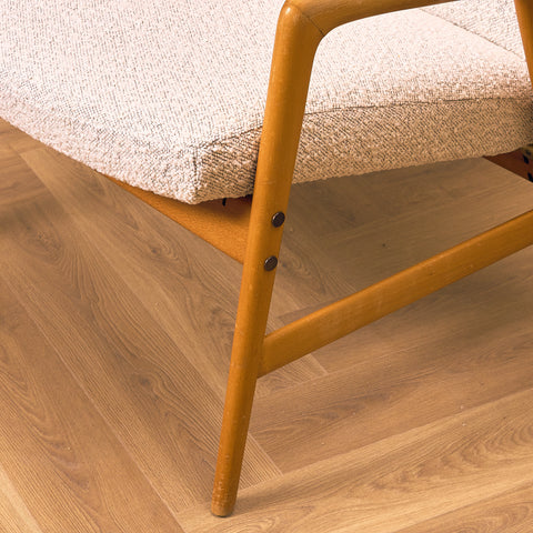 Swedish armchair in solid beech wood by Alf Svensson for Bra Bohag, model "Contour"
