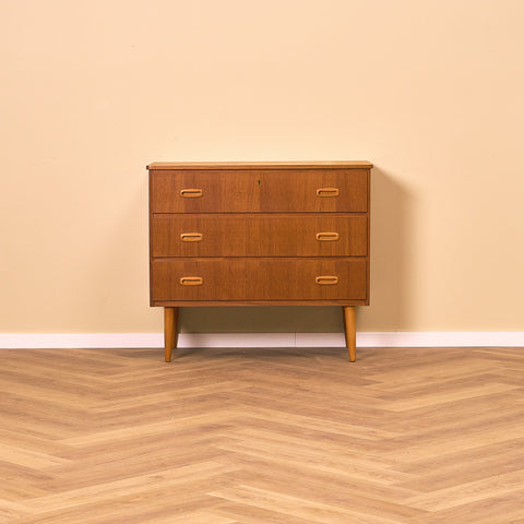 Swedish chest of drawers in teak and beech