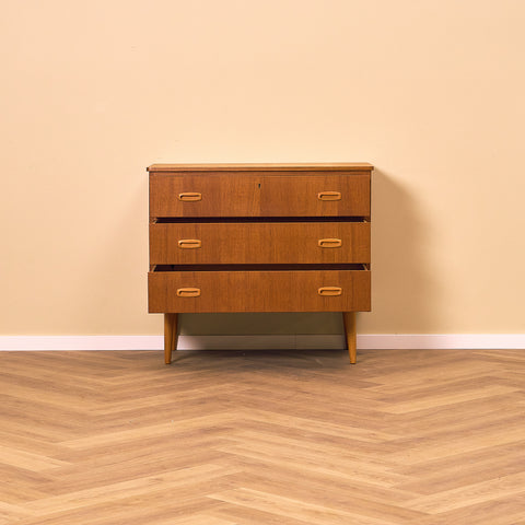 Swedish chest of drawers in teak and beech