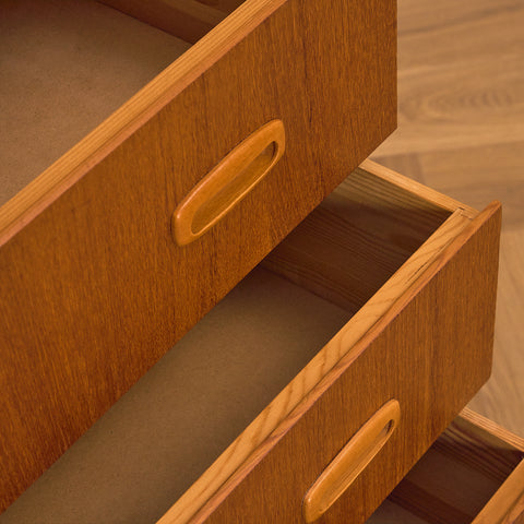Swedish chest of drawers in teak and beech