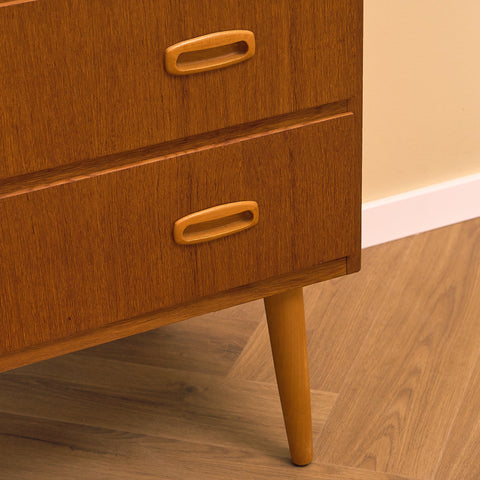 Swedish chest of drawers in teak and beech
