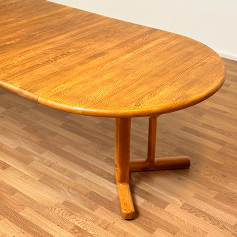 Danish round dining table in elm