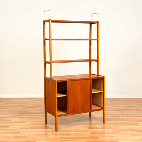 Swedish bookshelf in teak & beech by Bertil Fridhagen for Bodafors
