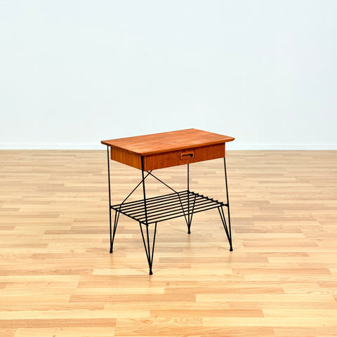 Swedish bedside table in teak