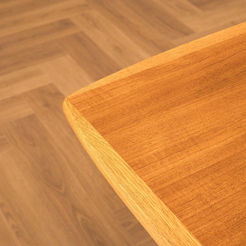 Swedish rectangular dining table in teak and beech