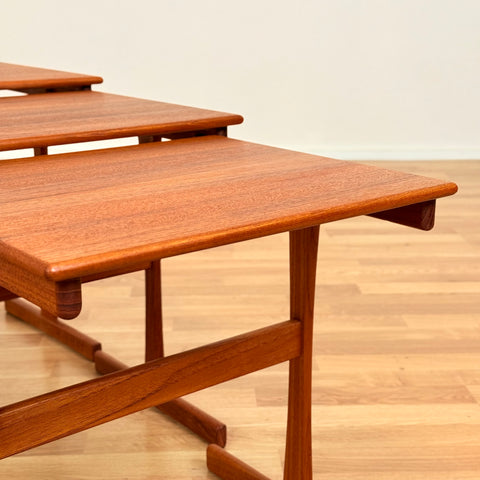 Danish set of nest of tables in teak