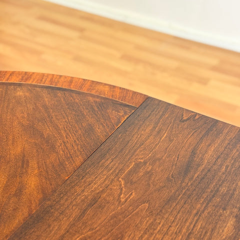 Swedish round dining table in walnut & beech