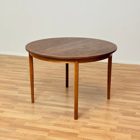 Swedish round dining table in walnut