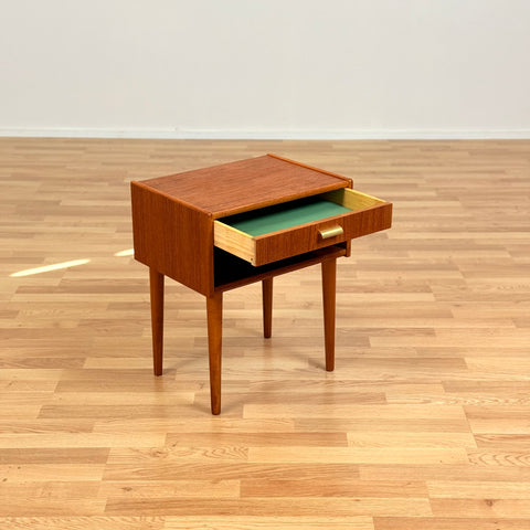 Swedish bedside table in teak & beech