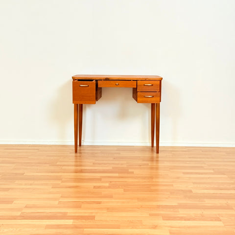 Swedish desk in teak & beech by Fröseke AB Nybrofabriken, model 'Finess'