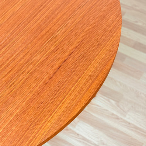 Swedish round dining table in teak & beech