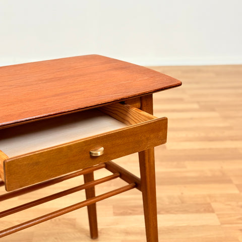 Danish bedside table in teak & beech