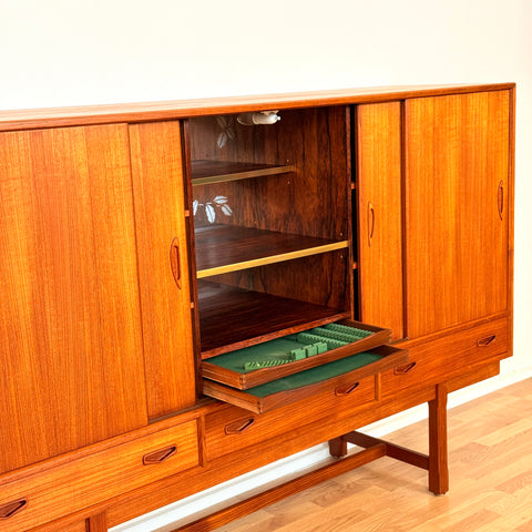 Danish highboard in teak, by Clauson & Son for Silkeborg
