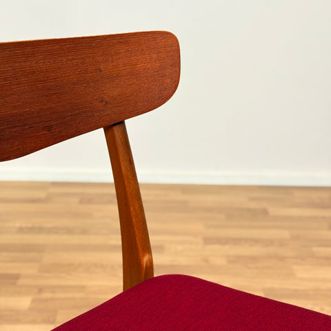 Danish set of 6 dining chairs in teak & beech by Findahl