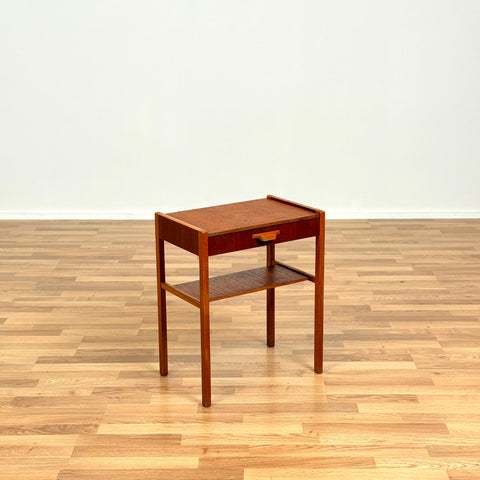 Swedish bedside table in teak & oak