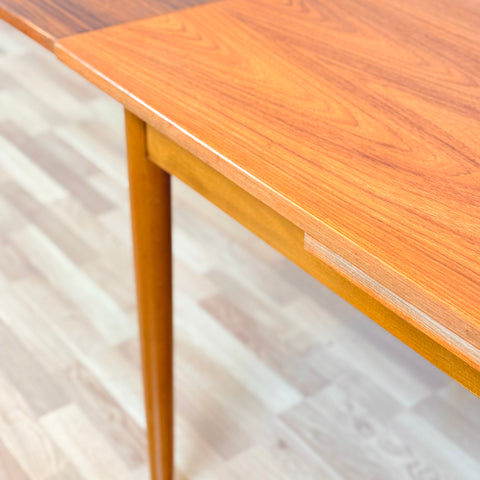 Danish rectangular dining table in teak & beech