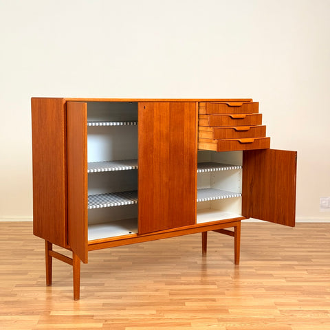 Swedish highboard in teak & oak "Reno" by B.Fridhagen