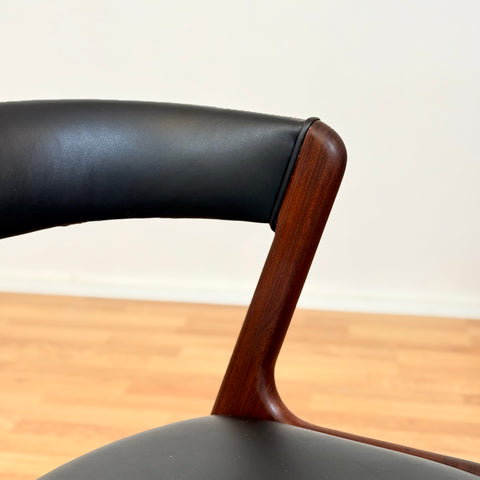 Danish dining chairs in walnut by Kai Kristiansen
