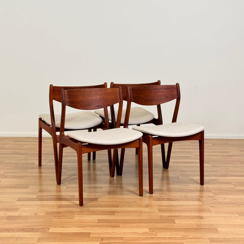 Set of 4 dining chairs in teak by P. E. Jorgensen, 1950s-60s, Denmark