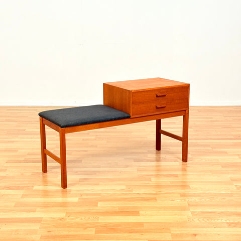 Swedish hall bench in teak